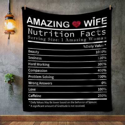Amazing Wife - Nutrition Facts From Husband | Cozy Plush Fleece Blanket - 50x60 | 60x80
