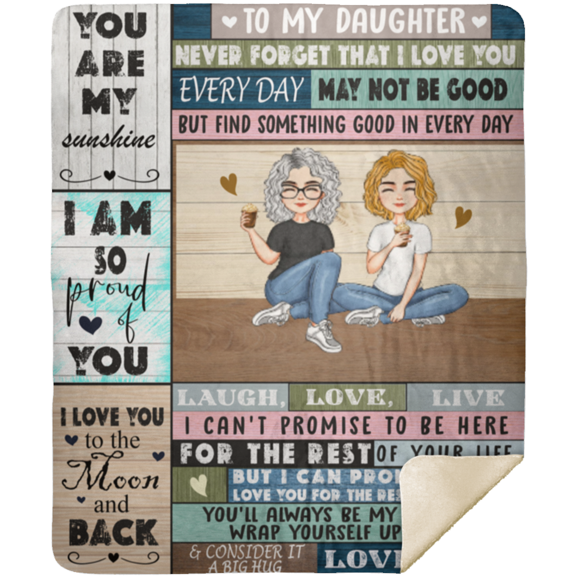 To My Daughter - Never Forget | Love Mom Cozy Plush Blanket - 50x60 | 60x80