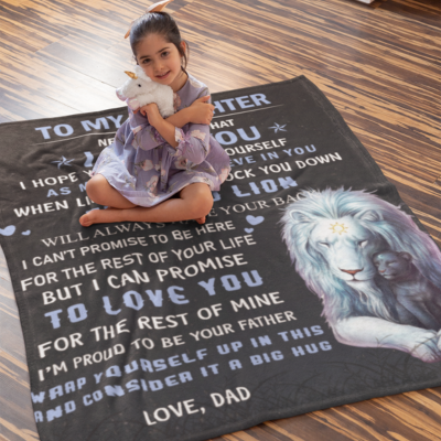 To My Daughter - I Love You | Dad Cozy Plush Blanket - 50x60 | 60x80