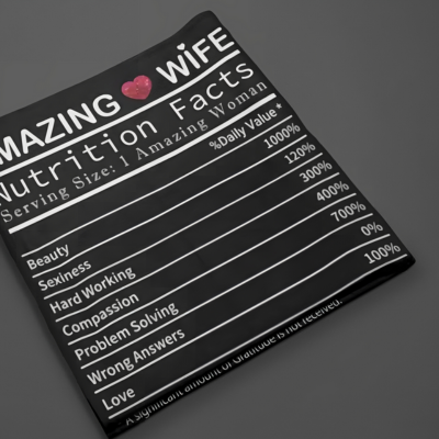 Amazing Wife - Nutrition Facts From Husband | Cozy Plush Fleece Blanket - 50x60 | 60x80